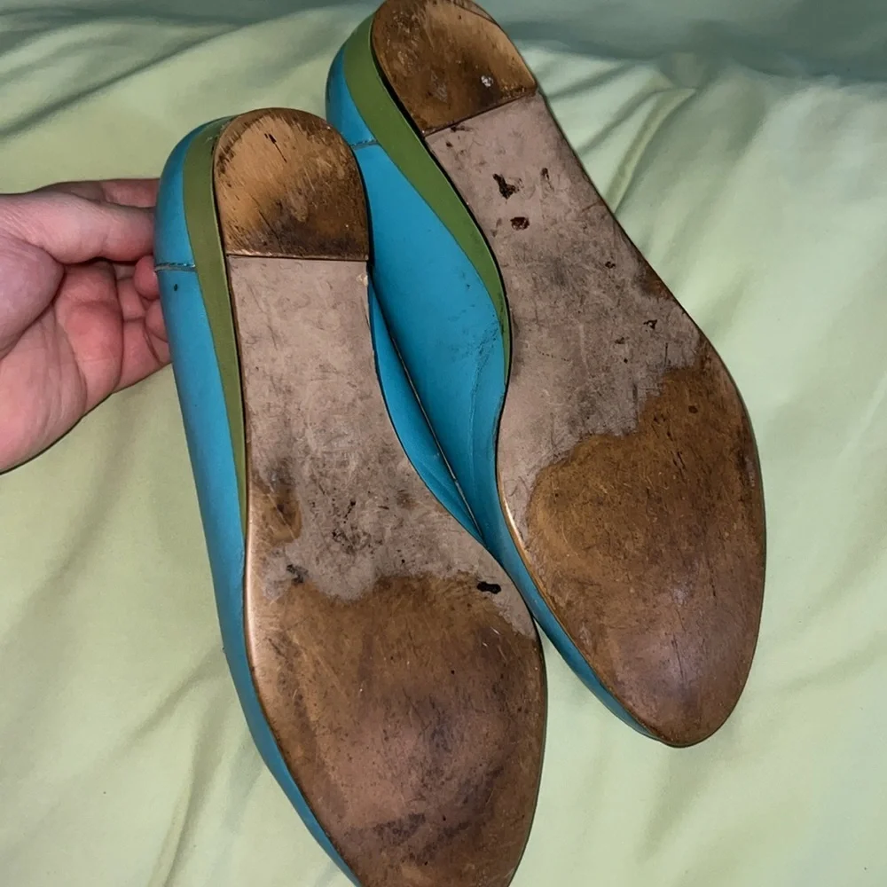 Vintage teal and green shoes - Picture 6 of 9